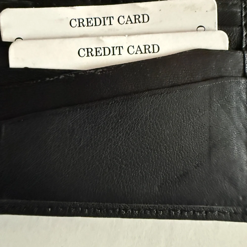 Black Leather Bi-Fold Wallet